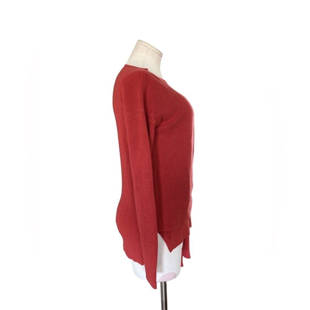 Tribal Wrap Sweater Top – Brick Red Orange – Small - Picture 7 of 10